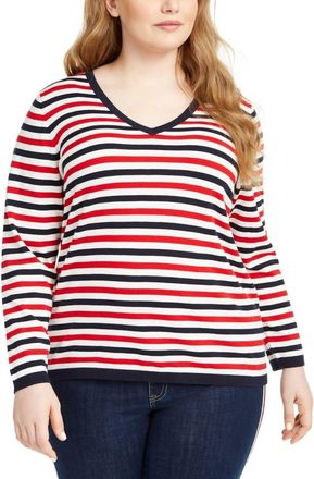 Tommy Hilfiger Womens Ivy Sweater In Red/wht/navy