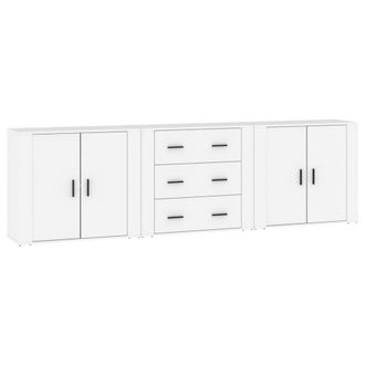 Berkfield Home Sideboards 3 pcs White Engineered Wood