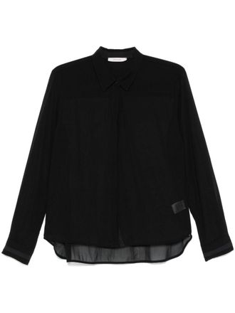 Kristensen Du Nord Camicia semi trasparente - Nero