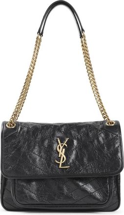 Saint Laurent Niki Medium Bag - Dames - Schoudertassen - Zwart - ONE Size - Leer - Tassen