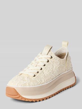 Tamaris Tamaris Low Top Sneaker mit Ajour-Strick Optik in Offwhite, Gr&ouml;&szlig;e 37