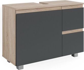 Vicco Mueble bajo lavabo J-Shape, Antracita, 80 x 60.8 cm Vicco