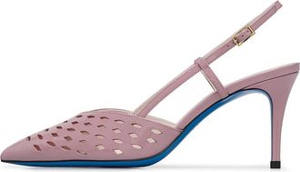Loriblu Slingback ontwerp laser-gesneden geometrisch in lila lak - Dames - Pumps - Roze - 36 EU - Schoenen