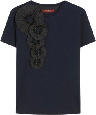 Max Mara Tops, Dames, Blauw, M, Blauwe T-shirts en Polos