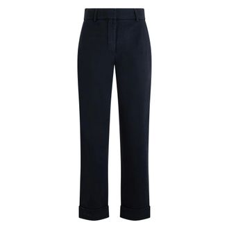 Moorer Sabrina Straight Broeken - Dames - Broeken - Blauw - Maat: XS Katoen