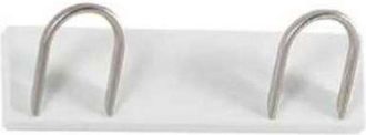 HERDASA Percha Mod. 216 De Pared 2 Colgadores Cromo Satinado Varios Colores Para Elegir, 9 Cm(alto)33 Cm(ancho)8 Cm(largo) Color Blanco
