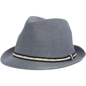 Nordstrom Straw Trilby Hat in Grey Castlerock at Nordstrom, Size Small