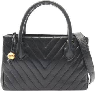 Chanel Pre-owned Vintage Handtas - Dames - Vintage Handtas - Zwart - ONE Size - Leer - Vintage