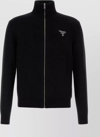 Prada high collar cashmere cardigan