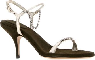 Chlo&eacute; Zia Sandalen - Dames - Sandalen met hakken - Grijs - 39 EU - Leer - Schoenen