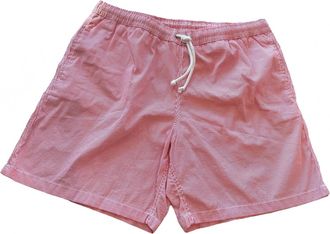 Hartford Mens Pinstripe Swim Short In Red