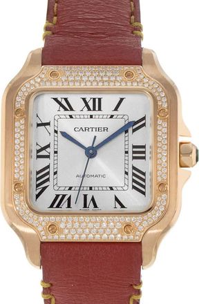 Cartier Pre-owned Cartier Santos Automatic Diamond Silver Dial Mens Watch WJSA0007