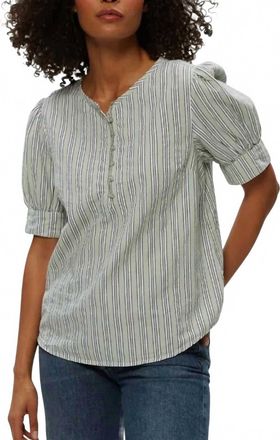 Michael Stars Simone Puff Sleeve Striped Top In Seacrest Stripe