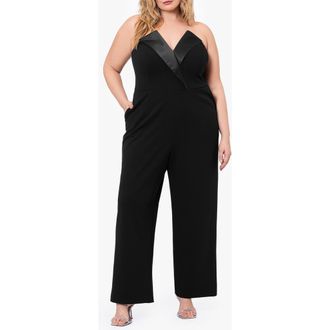 Betsy & Adam Strapless Tuxedo Jumpsuit in Black at Nordstrom Rack, Size 20W