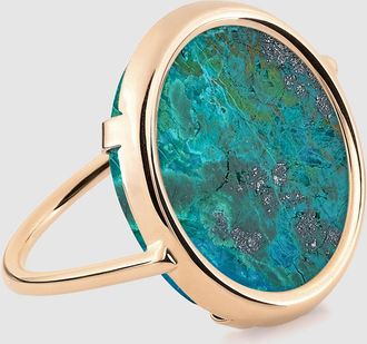 Ginette NY Bague Disc Chrysocolle Or Rose