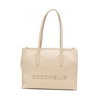 Coccinelle Tote Bags, female, Beige, Size: ONE SIZE Handbag Grained