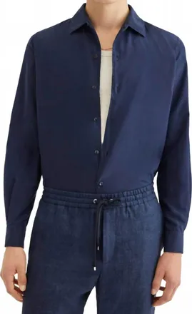 Agnona Garment Dyed Shirt In Navy