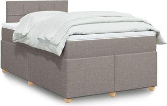 vidaXL Vidaxl - Cama Box Spring Con Colch&oacute;n Tela Gris Taupe 120x200 Cm