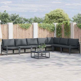 vidaXL Conjunto De Sof&aacute; De Jard&iacute;n 8 Pcs Antracita Acero Vidaxl
