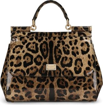 Dolce & Gabbana KIM DOLCE&GABBANA large Sicily top-handle bag - women - Leather/Leather/Viscose - One Size - Black