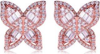 Suzy Levian Cubic Zirconia Butterfly Stud Earrings in Rose at Nordstrom Rack