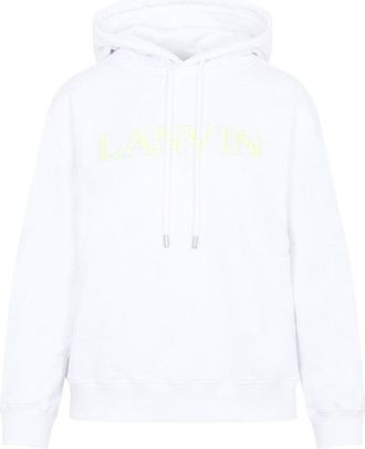Lanvin White Cotton Classic Fit Hoodie With Logo