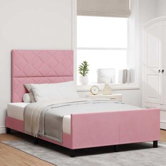 vidaXL Vidaxl - Estructura De Cama Con Cabecera Rosa 120 X 200 Cm Terciopelo