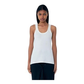 Christophe Lemaire Sleeveless Tops, female, White, Size: XS Rib Tank Top