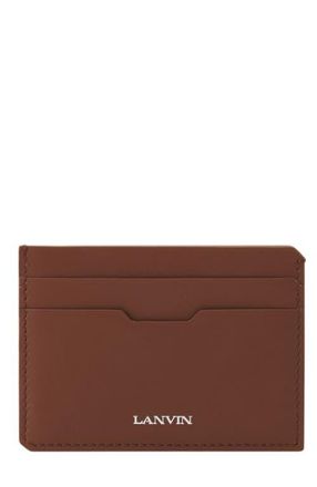 Lanvin Compagnon Leather Cardholder in Chestnuts at Nordstrom