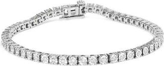 House of Brilliance Silver 1.0 Cttw Rustic Diamond Tennis Bracelet at Nordstrom, Size 10