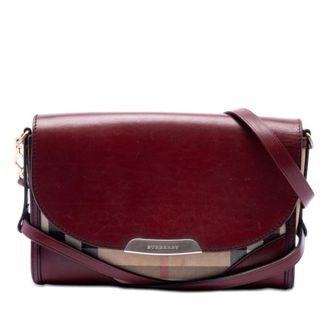 Burberry Pre-owned Burberry Leather and House Check Canvas Bridle Abbott Crossbody Ladies LPCFJXOZLVM85X0J