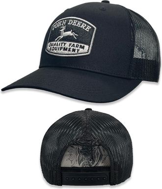 John Deere Mens Logo Ball Cap - J11A-02WS-JDR-CAE One Size Black