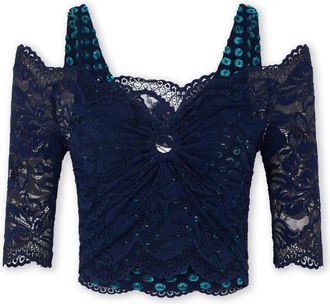 Paco Rabanne Top de encaje Trompe-loeil - Blouses & Shirts - Mujer - Azul - M