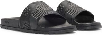 HUGO BOSS Italian-made slides with mixed logos