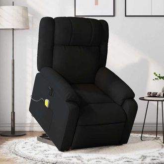 vidaXL Vidaxl - Sill&oacute;n De Masaje El&eacute;ctrico Reclinable Elevable Tela Negro