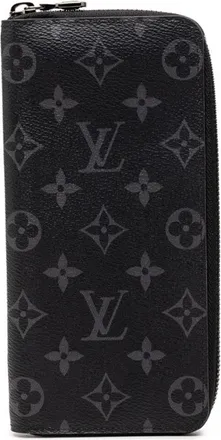 Louis Vuitton Black Gray Pvc Leather Long Wallet (Bi-Fold) (Pre-Owned)
