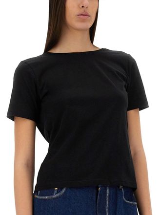 Nina Ricci Cotton Back Neckline T-Shirt - Black