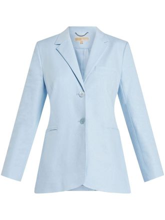 Michael Michael Kors tailored single-breasted blazer - women - Polyester/Linen/Flax/Viscose - 4 - Blue