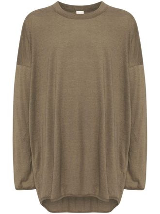 Jan-Jan Van Essche crew-neck T-shirt - men - Linen/Flax/Wool/Cotton - L - Neutrals