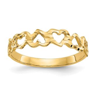 Diamond2Deal 14k Yellow Gold Heart Ring