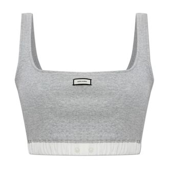 Entire studios Logo Top - Dames - Tops zonder mouwen - Grijs - XS - Katoen - Tops