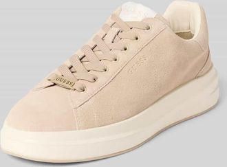 Guess Ledersneaker mit Label-Patch Modell ELBA in Beige, Größe 41