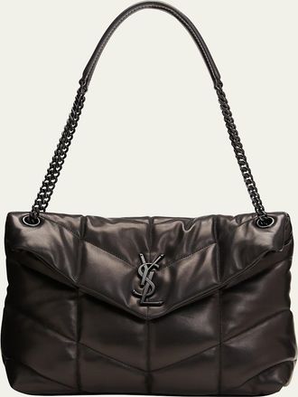 Saint Laurent Lou Puffer Medium YSL Shoulder Bag in Quilted Leather