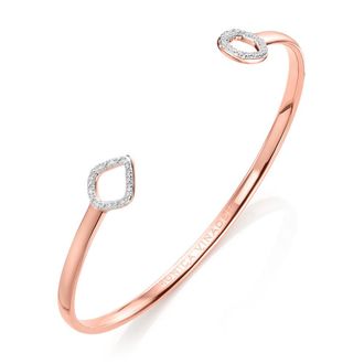 Monica Vinader Rose Gold Riva Mini Kite and Mini Circle Diamond Cuff Diamond