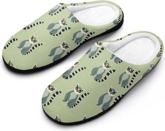 Generic Cute Ring-Tailed Lemur Funny Mens Cotton Slippers Shoes Novelty Soft Non-Slip Sole Home Shoe