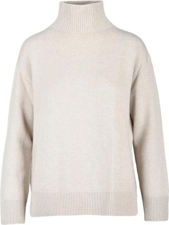 Max Mara Quercia Hoge Hals Wollen Trui - Dames - Coltruien - Wit - M - Wol - Truien & Vesten