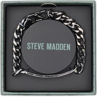 Steve Madden Mens Wide Bar Chain Bracelet in Hematite at Nordstrom Rack