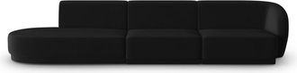 CXL by Christian Lacroix Sofá modular izquierdo 4 plazas de terciopelo negro