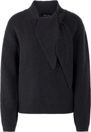 Marc Cain Pullover met strikdetail - Dames - Truien - Grijs - Maat: S Wol