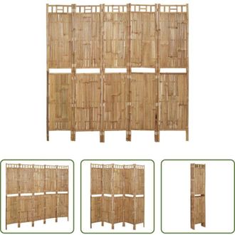 vidaXL Paravento privacy - Paravento a 5 Pannelli in Bamb&ugrave; 200x180 cm